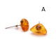 Natural shaped amber earrings with stud 24