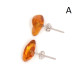 Natural shaped amber earrings with stud 24