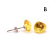 Natural shaped amber earrings with stud 24
