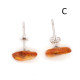 Natural shaped amber earrings with stud 24