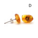 Natural shaped amber earrings with stud 24