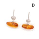 Natural shaped amber earrings with stud 24