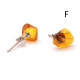 Natural shaped amber earrings with stud 24