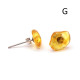 Natural shaped amber earrings with stud 24