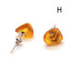 Natural shaped amber earrings with stud 24
