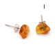 Natural shaped amber earrings with stud 24