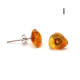 Natural shaped amber earrings with stud 24