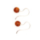 Silver earrings with a cognac color amber ball