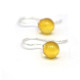 Silver earrings with a yellow amber ball