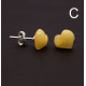 Heart Shape Royal Milky Baltic Amber Earrings Studs Sterling Silver 925
