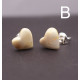 Heart Shape Royal Milky Baltic Amber Earrings Studs Sterling Silver 925