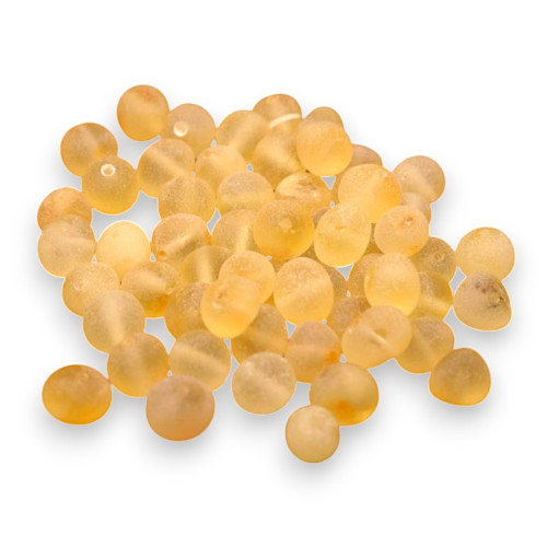 Unpolished baroque style amber lose beads in lemon color 4-6.5 mm