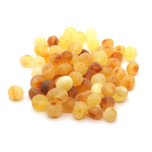 Unpolished Baroque-Shaped Amber Beads – Mixed Colors 4-6.5 mm