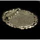 Silver-toned Brooch with Polished Baltic Amber Pieces