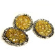 Silver-toned Brooch with Polished Baltic Amber Pieces