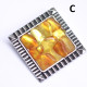 Silver Color Brooch / Pin With Multi Color Baltic Amber Pieces