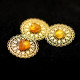 Gold-toned Brooch with Honey Baltic Amber