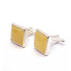 Square Shape Silver Color Cufflinks With Baltic Amber