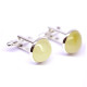Silver Color Cuff-links With Butter Baltic Amber