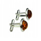 Classic Silver Cufflinks with Cognac Baltic Amber