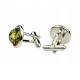 Classic Silver Cufflinks with Cognac Baltic Amber