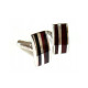 Modern Rectangular Sterling Silver (925) Cufflinks with Baltic Amber Inlays.