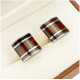 Elegant Square Sterling Silver (925) Cufflinks with Dark Cognac Baltic Amber.