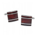 Elegant Square Sterling Silver (925) Cufflinks with Dark Cognac Baltic Amber.