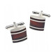 Elegant Square Sterling Silver (925) Cufflinks with Dark Cognac Baltic Amber.