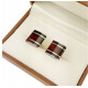Elegant Square Sterling Silver (925) Cufflinks with Dark Cognac Baltic Amber.