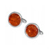 Elegant Men’s Sterling Silver Cufflinks (925 Hallmark) with Natural Baltic Amber