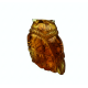 Hand-Carved Baltic Amber Owl Figurine