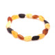 Unpolished Bean Style Multi-color Baltic Amber Adult Bracelet