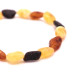 Unpolished Bean Style Multi-color Baltic Amber Adult Bracelet