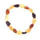 Unpolished Bean Style Multi-color Baltic Amber Adult Bracelet