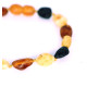 Unpolished Bean Style Multi-color Baltic Amber Adult Bracelet