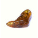 Green Shade Polished Baltic Amber Piece With Plant Inclusions 4.1g 