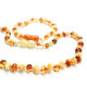 Polished Baroque Style Cognac / Milky Baltic Amber Teething Necklace / Bracelet Set