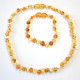 Polished Baroque Style Honey / Milky Baltic Amber Teething Necklace / Bracelet Set