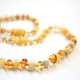 Polished Baroque Style Honey / Milky Baltic Amber Teething Necklace / Bracelet Set