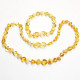 Polished Baroque Style Milky/Lemon Baltic Amber Teething Necklace / Bracelet Set