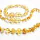 Polished Baroque Style Milky/Lemon Baltic Amber Teething Necklace / Bracelet Set