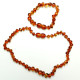 Polished Baroque Style Light Cognac Teething Necklace/Bracelet Set