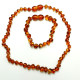 Polished Baroque Style Light Cognac Teething Necklace/Bracelet Set