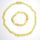Polished Baroque Style ROYAL Milky Baltic Amber Teething Necklace / Bracelet Set