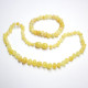 Polished Baroque Style ROYAL Milky Baltic Amber Teething Necklace / Bracelet Set