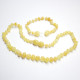 Polished Baroque Style ROYAL Milky Baltic Amber Teething Necklace / Bracelet Set