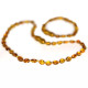 Polished Bean Style Light Cognac Teething Necklace / Bracelet Set