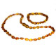 Polished Bean Style Light Cognac Teething Necklace / Bracelet Set