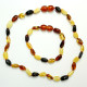 Polished Bean Style Multi-color Teething Necklace/Bracelet Set
